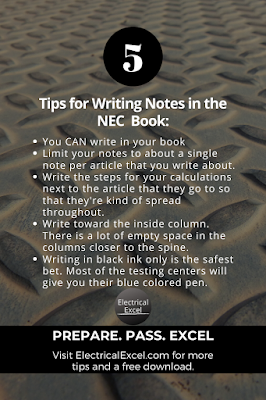 5 tips for writing notes in the nec book for the electrical exam