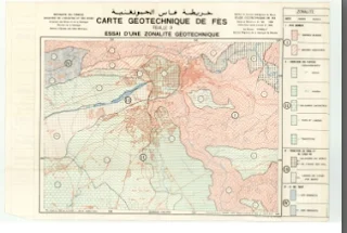 Carte Géotechnique de Fès (Essai d'une zonalite Géotechnique)  الخريطة الجيوتقنية لفاس ( النطاقات الجيوتقنية ) 