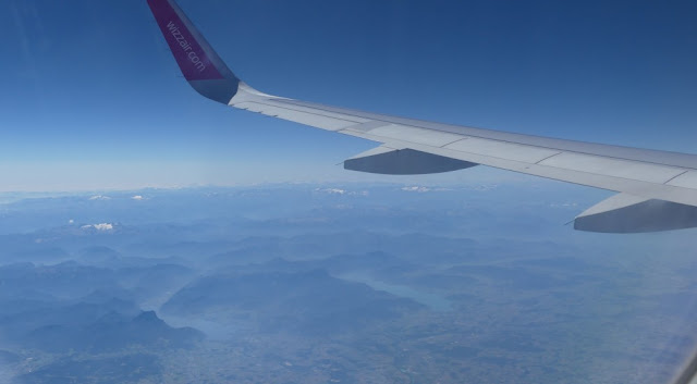 Imprssion Rückflug Sibiu - Nürnberg mit Wizzair - Alpen von oben