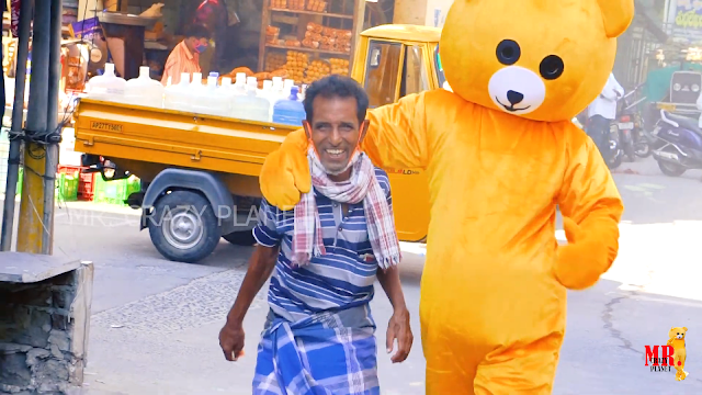 Dancing Funny Teddy Bear On public || public Funny Teddy Bear in Dancing || Funny Chirala ||#MRCP