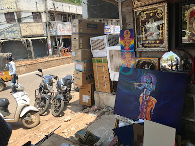 Krishna at the framing shop in Nellore