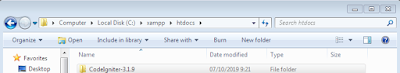 paket codeigniter di dalam folder xampp htdocs