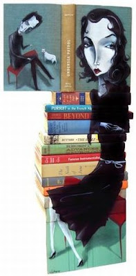 Stacked Book Portraits by Mike Stilkey