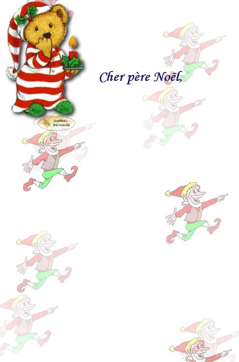 papier lettre pour le pere noel