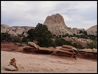 Small Arch in the Bottom Corner of this Unique Rock Rim Overlook Trail Capitol Reef