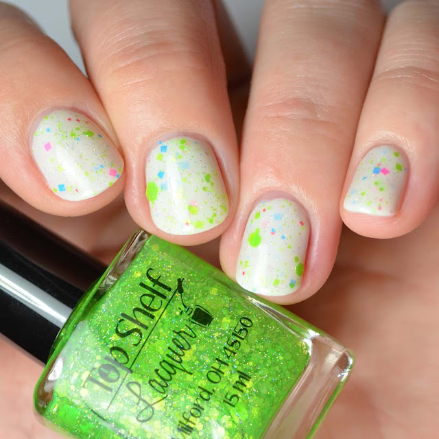 neon green glitter nail polish