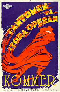 FANTOMEN PÅ STORA OPERAN. Cartel: 60 x 90 cms. Suecia. Imprenta: J. Olséns Litogr. Anst., Estocolmo. EL FANTASMA DE LA ÓPERA. The Phantom of the Opera. 1925. Estados Unidos. Dirección: Rupert Julian. Reparto: Lon Chaney, Mary Philbin, Norman Kerry, Snitz Edwards, Gibson Gowland, Arthur Edmund Carewe, John St. Polis, Mary Fabian, Virginia Pearson.