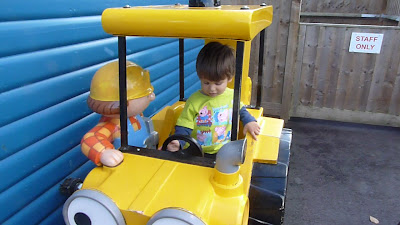 Our toddler on a ride at Peppa Pig World, Paultons Park