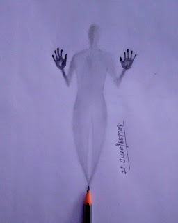 ghost sketch,sketch of ghost,ghost drawing,SURAJ KUMAR PRABHAT 