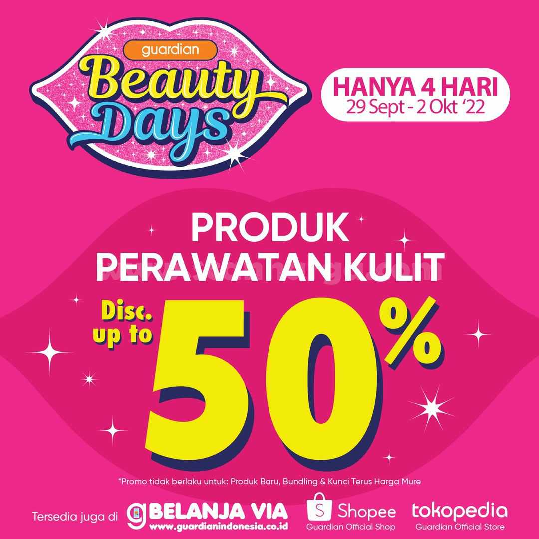 Promo GUARDIAN BEAUTY DAYS - Diskon 50% untuk Produk Perawatan Kulit