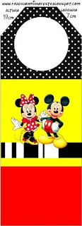 Minnie and Mickey in Red,  Free Printable Bookmarks.