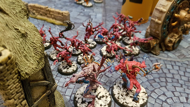 Warhammer 40k battle report - Eternal War -  No Mercy - 500 points - Daemons of Tzeentch vs Thousand Sons