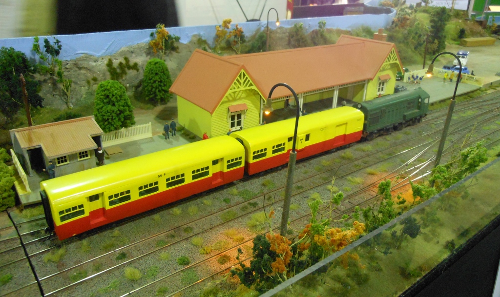 Avoca, a Tasmanian OO scale layout, using HO scale track to represent 