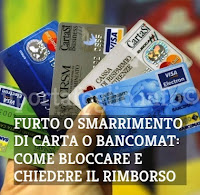 carta di credito rubata o smarrita, come bloccare