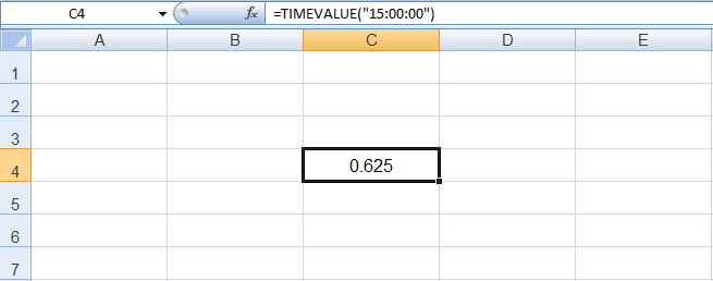 دالة TIMEVALUE