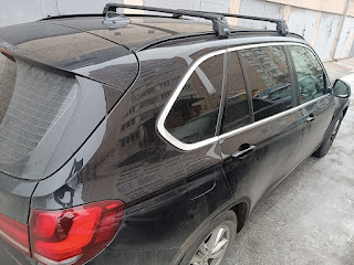 Roof rack bars with railing for BMW X5