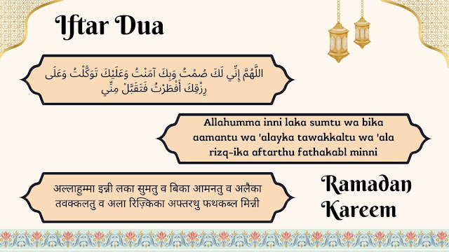 Roza Kholne Ki Dua Iftar Dua in Arabic, English, Urdu, and Regional Language