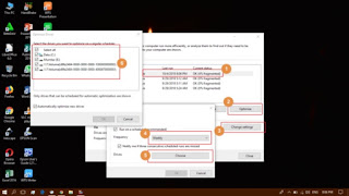 Merawat komputer dengan disk defrag di windows 10- memilih drive yang akan di optimasi