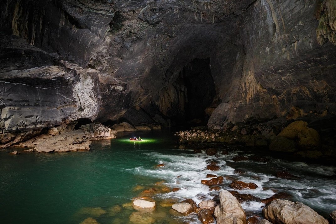 Deboodt brought various cameras and equipment to capture these images -- he even used a drone to get some of the footage. - He Kayaked Through The World’s Largest River Cave. This Is What He Saw…
