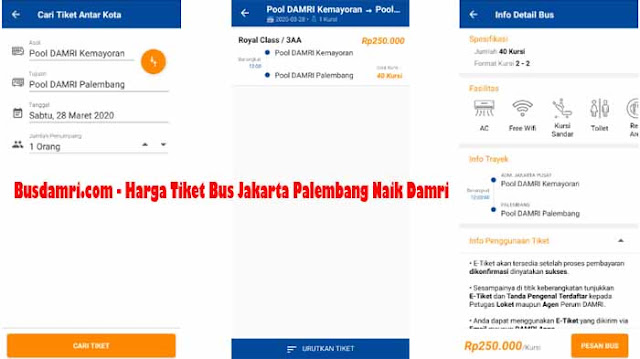Harga Tiket Bus Jakarta Palembang