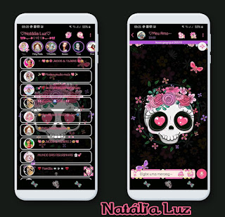 Skull & Flowers Theme For YOWhatsApp & RA WhatsApp By Natalia Luz