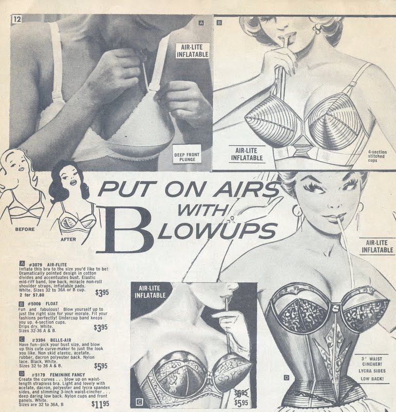 copyranter: Frederick's of Hollywood bras of yesteryear: blow up