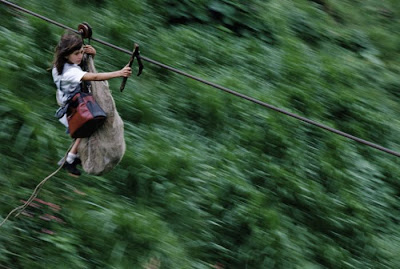 Kid Rides A Zip Line To School Seen On www.coolpicturegallery.net