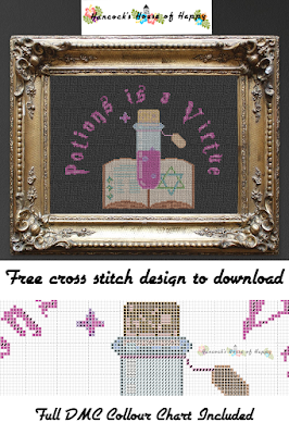 There are five new free magical cross stitch patterns coming at you and also some terrific cross stitch magic puns. AND... just for shits and giggs all of this weeks free magic cross stitch patterns are done on a black background fabric but don't feel you have to use black. Some of these magical cross stitch designs would look pretty cool on hand dyed fabric. There are a couple that would also be perfect for any mutli-coloured or variegated floss you have in your stash. 