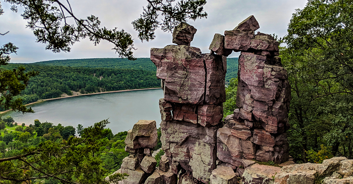 Devil's Doorway Rock Formation at Devil's Lake State Park