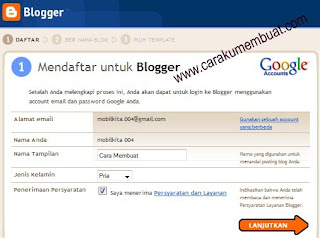 mendaftar di blogger