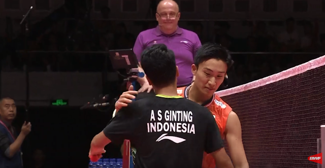 Ginting vs Momota. Foto:BWFWorldTV