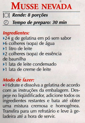 RECEITA DE MUSSE NEVADA