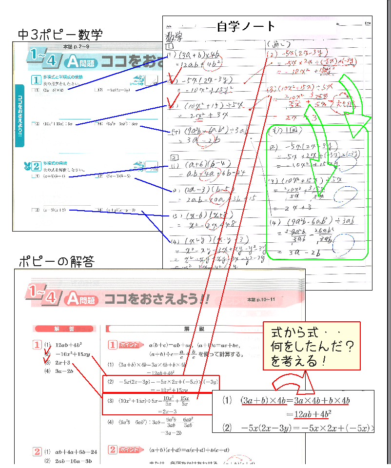 いえがくサポート 力がつく 中学数学自学ノート２ いえサポ勉強