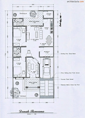 Gambar Contoh Denah Rumah Minimalis Modern