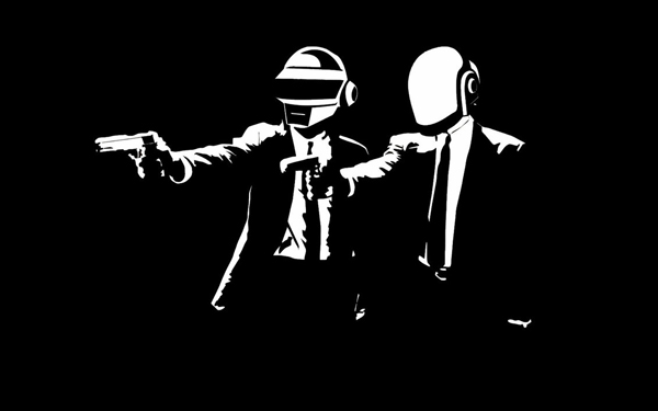 Daft Fiction black and white Wallpaper