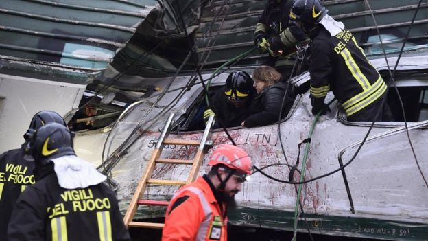 Kecelakaan Kereta di Italia Menyebabkan 3 Orang Tewas