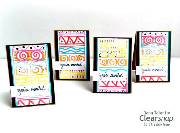 DIY Fiesta Print Party Invitation Set by Dana Tatar for Clearsnap