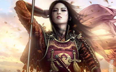 Beautiful warrior girl wallpaper