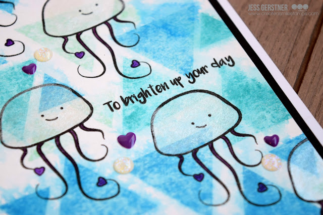 Jellyfish Card by Jess Gerstner for Create a Smile Stamps Glowing Seaside and Going Graphic