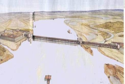 Le pont fortifié dit « de Pîtres » à Pont-de-l’Arche - Reconstitution du pont