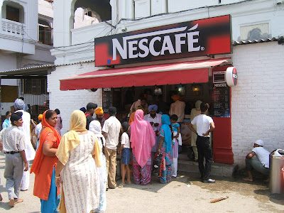 golden temple amritsar inside. Nescafe inside the Golden