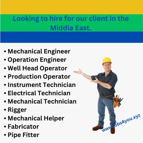 Looking to hire for our client in the Middle East.