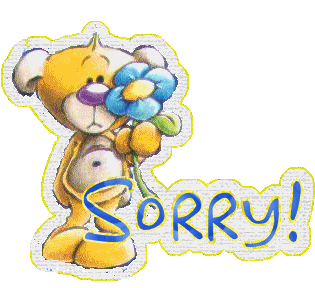 Teddy bear holding flower and and saying sorry 