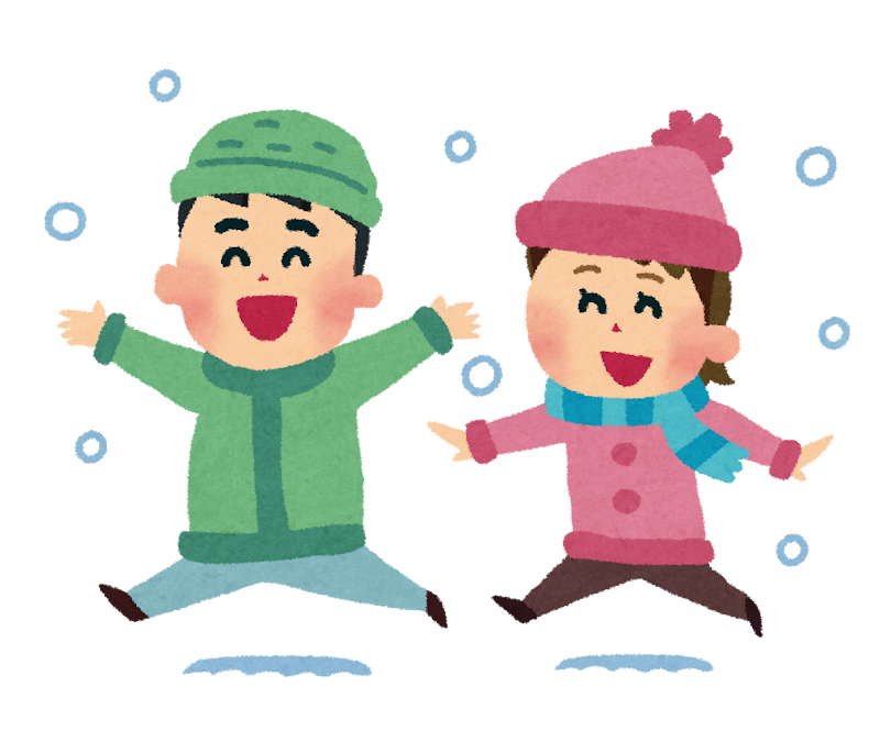 雪の中で遊びまわる子供達のイラスト かわいいフリー素材集 いらすとや