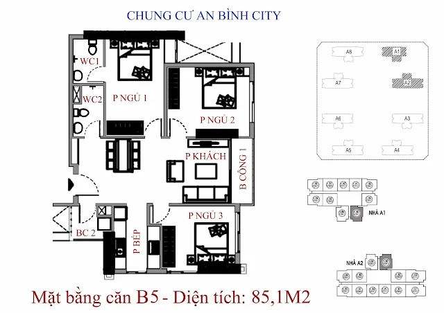 Căn B5 diện tích 85,1m2 An Bình City