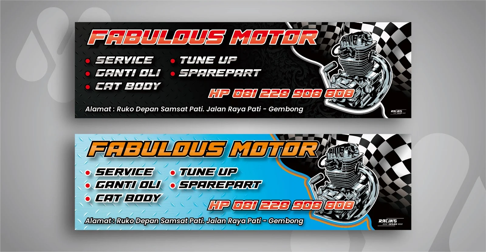 Desain Spanduk Bengkel Motor/Mobil Format Vector