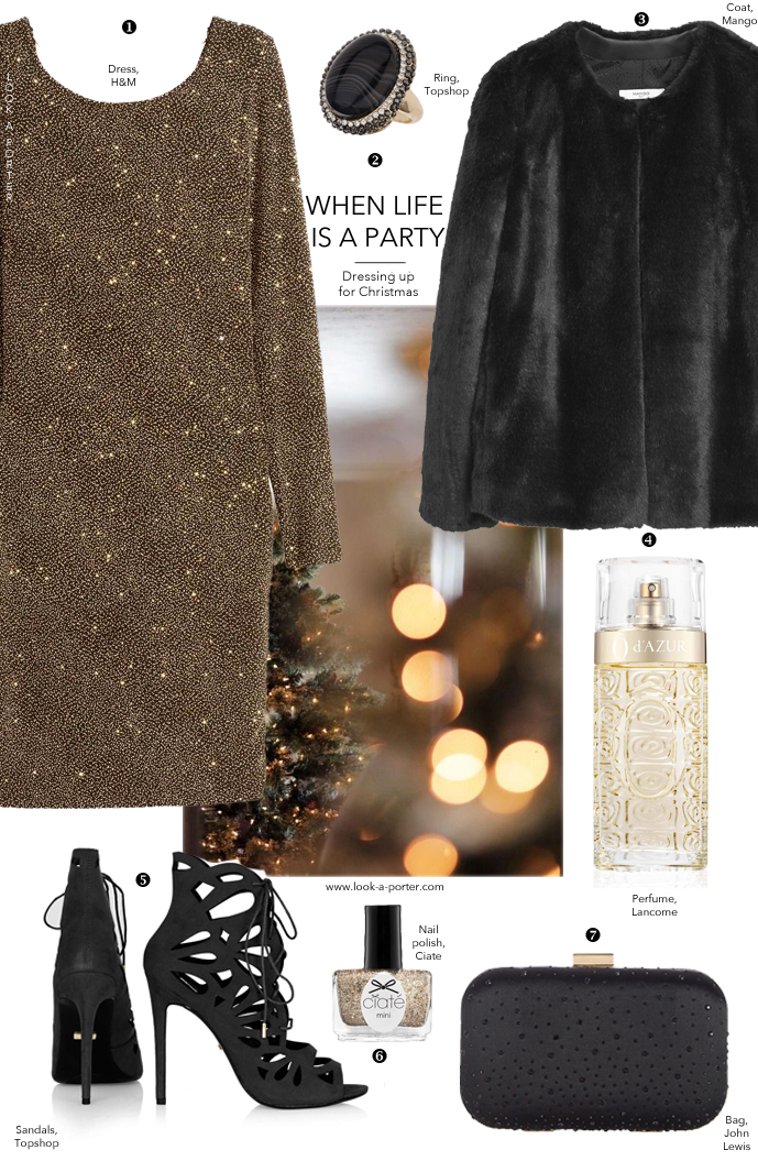 Styling a Christmas party look for less with beautiful high street finds via www.look-a-porter.com