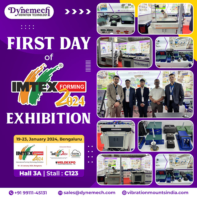 "Our first day at IMTEX 2024 was nothing short of amazing! 🚀 Exciting times as the Dynemech team discussed with visitors advancements in vibration control solutions. Looking forward to more engagement with industry leaders!