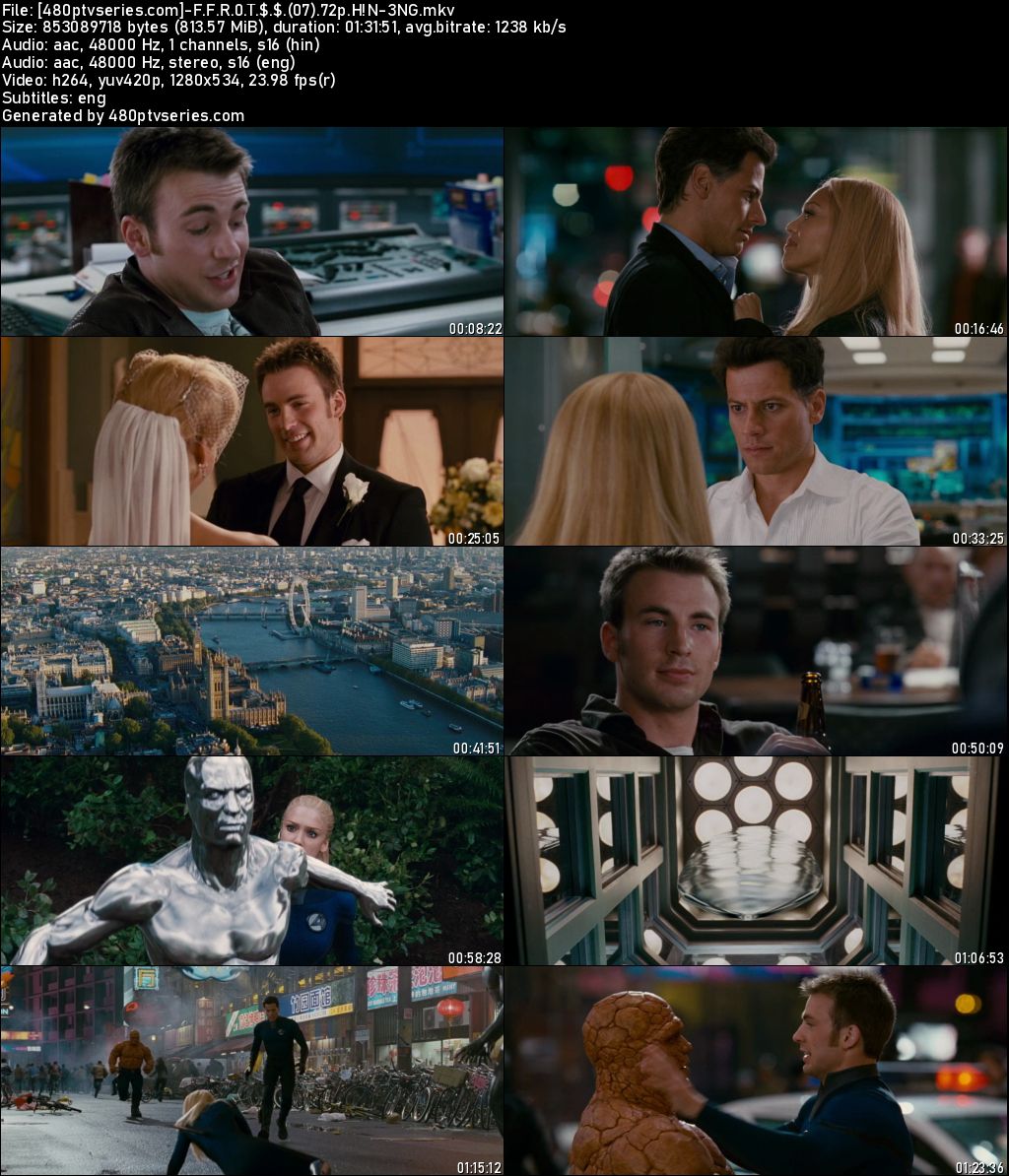 Watch Online Free Fantastic Four: Rise of the Silver Surfer (2007) Full Hindi Dual Audio Movie Download 480p 720p BluRay