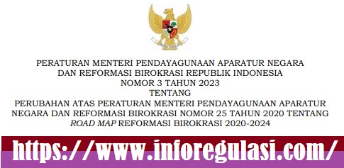 Permenpan RB Nomor 3 Tahun 2023 Tentang Perubahan Road Map Reformasi Birokrasi 2020-2024